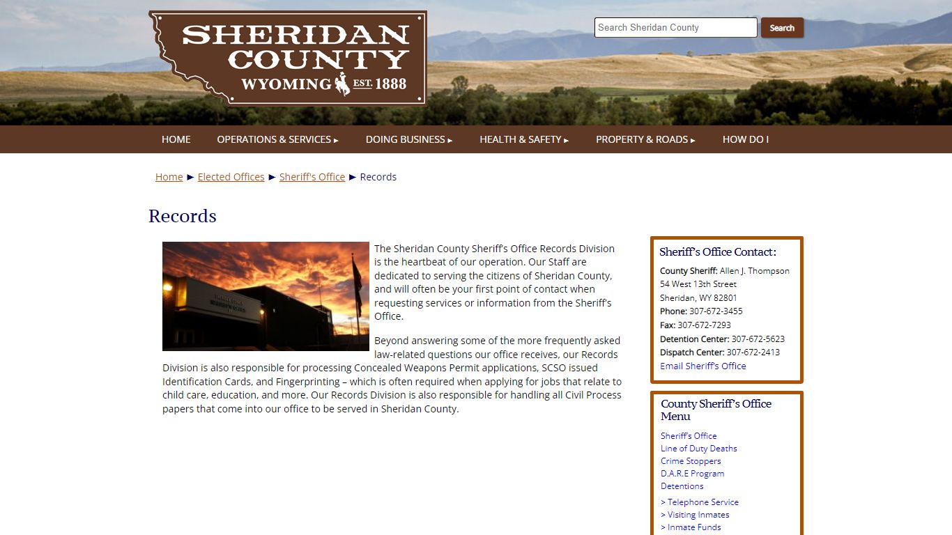 Records - Sheridan County Wyoming